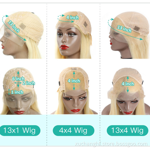 Brazilian Frontal Transparent 613 Blonde Lace Front Human Hair Wigs With Baby Hair HD Glueless Blonde Lace Frontal Wig